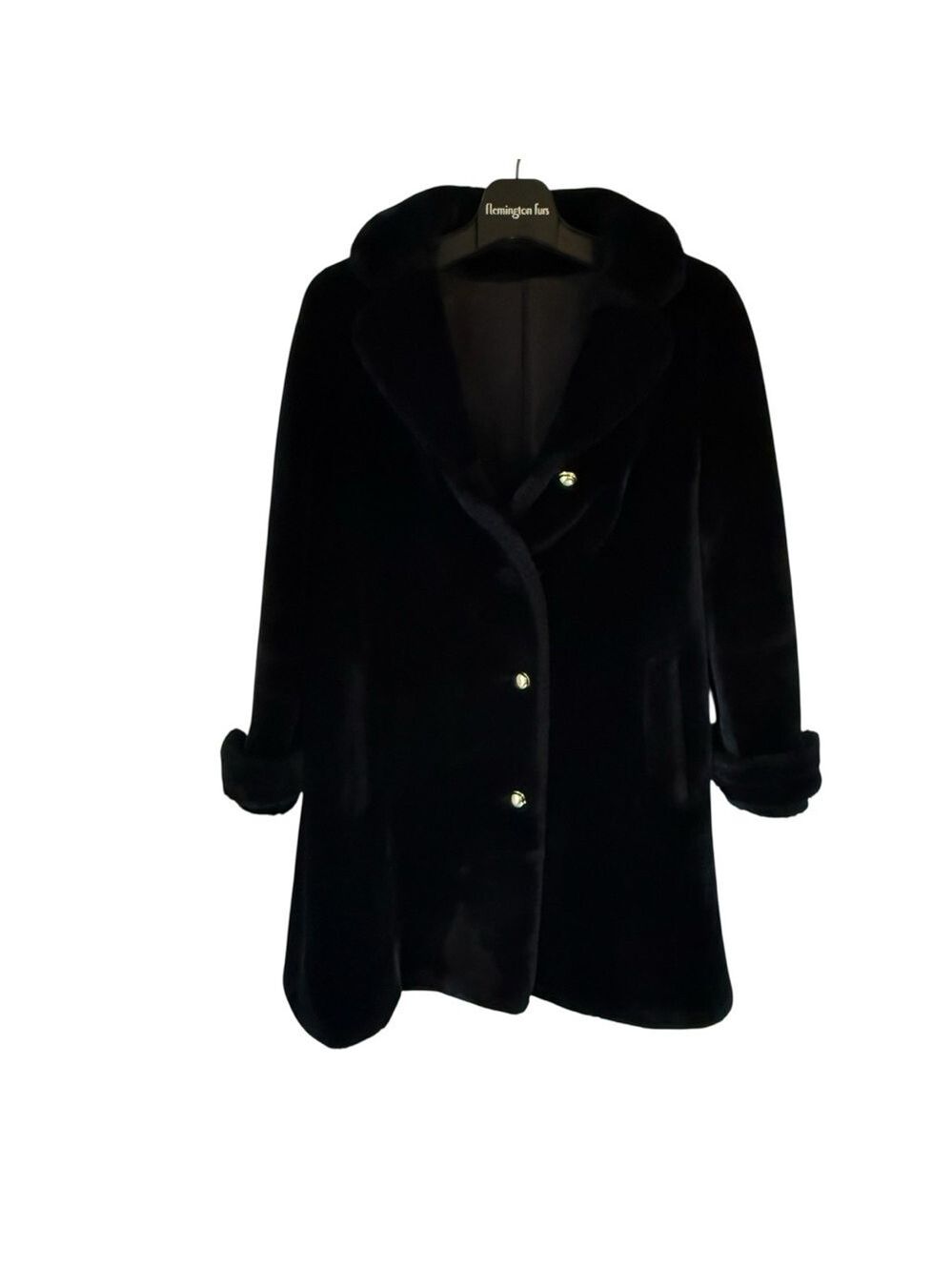 Vintage Borgazia Black Faux Fur Women’s Long Winter Coat By Sportowne No Size